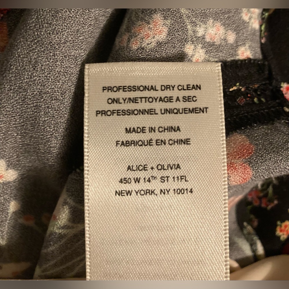 Alice and Olivia Black Floral Lace Dress Size 4 Cottage Romantic Spring Dress - Picture 11 of 11